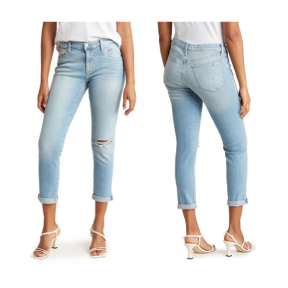 NWT Hudson Natalie Mid Rise Slim Boyfriend Jeans in‎ Summer Haze